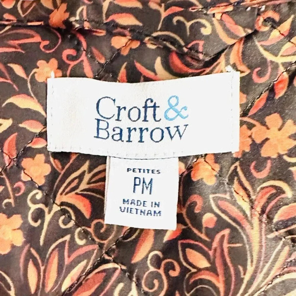 NWT CROFT & BARROW Women Button Down Quilted Vines Pattern Jacket Lightweight PM - Picture 13 of 15